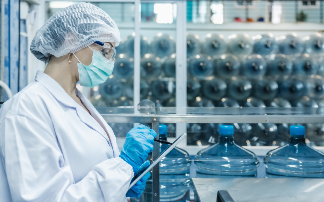 Vietnamese factory workers inspecting a plastic part, quality control in vietnam, quality control scene in a warehouse in Vietnam.
